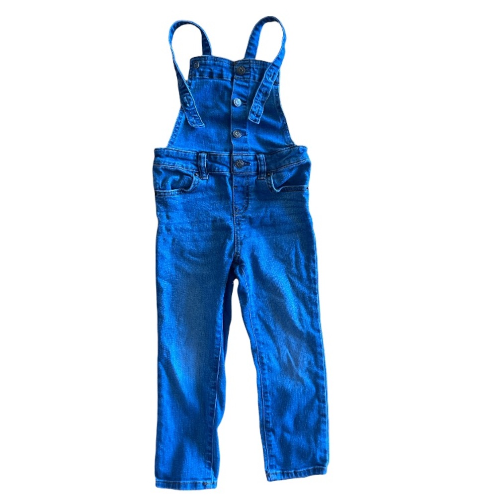 Cat jack target toddler jean overalls 4T 3 buttons adjustable shoulder, girls